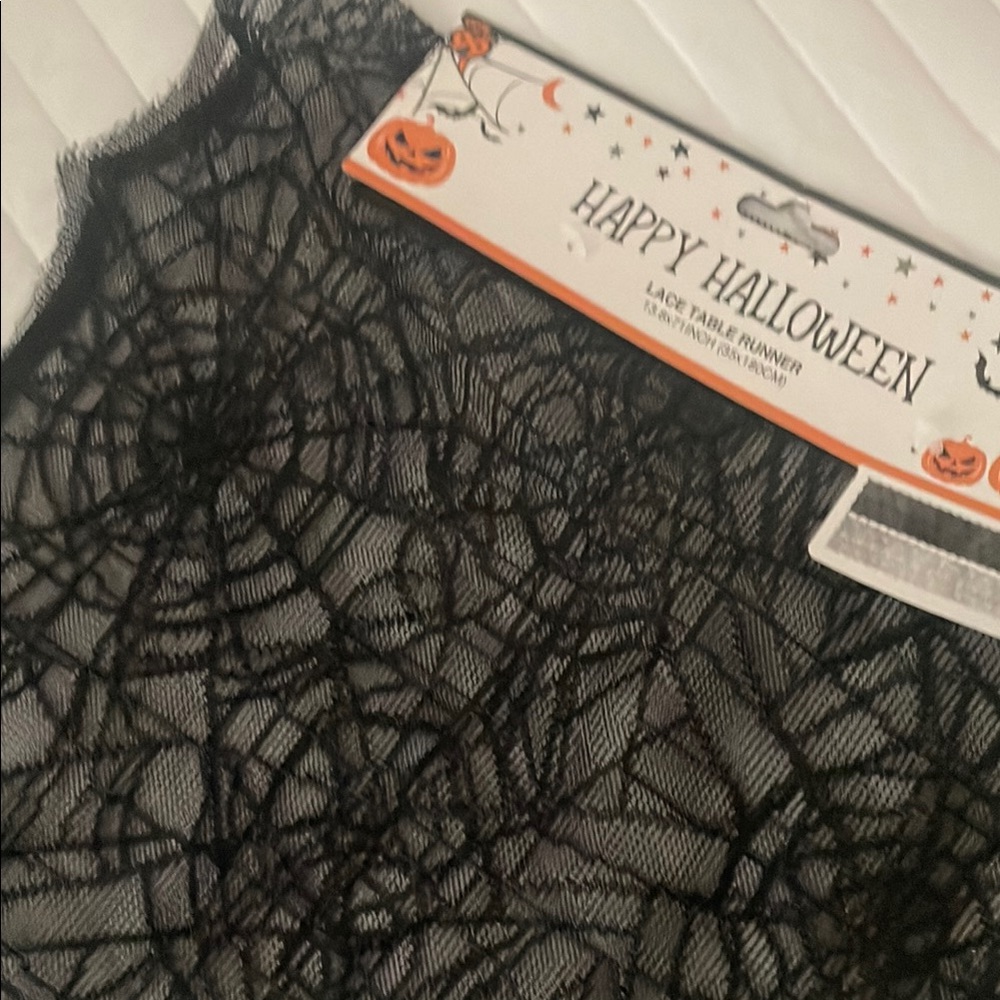 Black Lace Halloween Table Runner